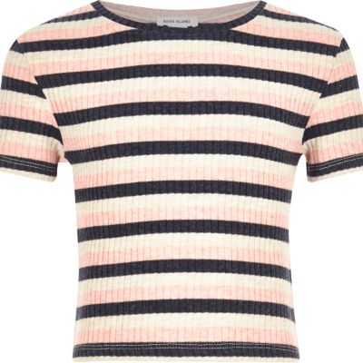 Girls pink stripe t-shirt